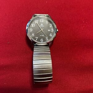 Armitron Men Silver Band Watch with Black Face